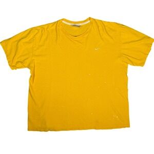 Mens Nike Yellow Swoosh Logo T Shirt‎ Tee Size XL Casual Athletic
